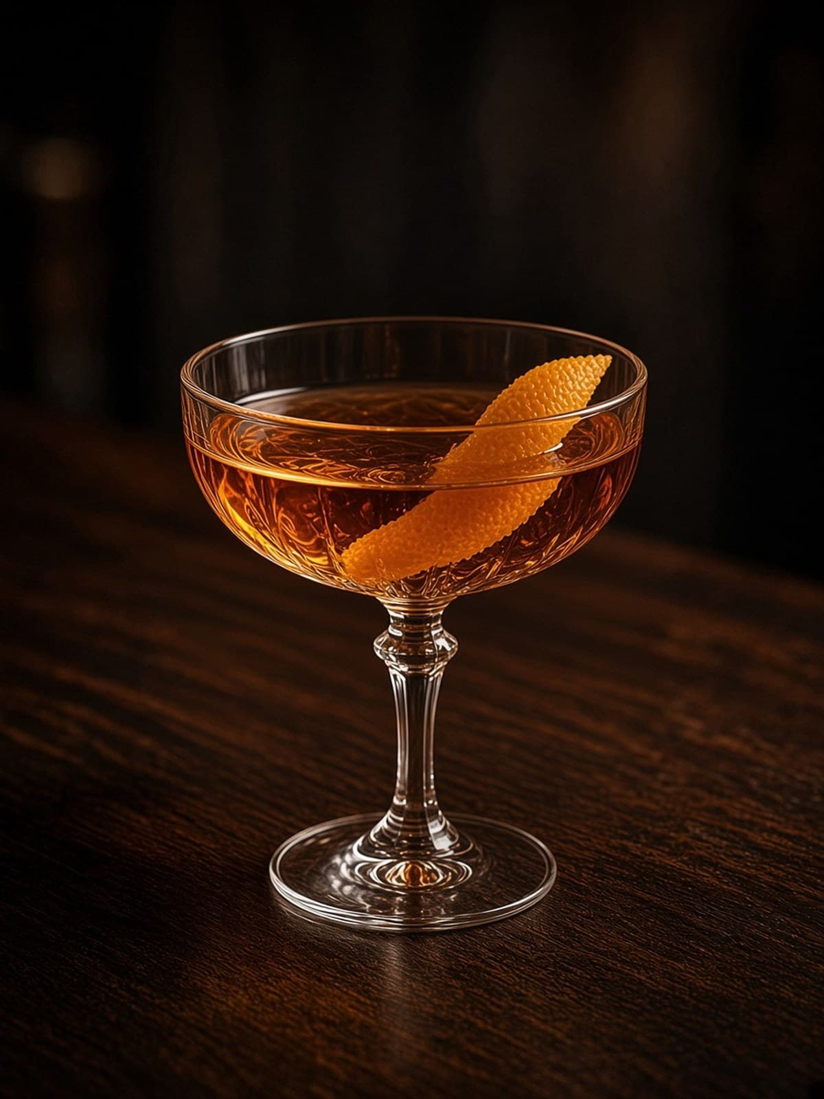 Corpse Reviver No. 1 cocktail in coupe with herb sprig