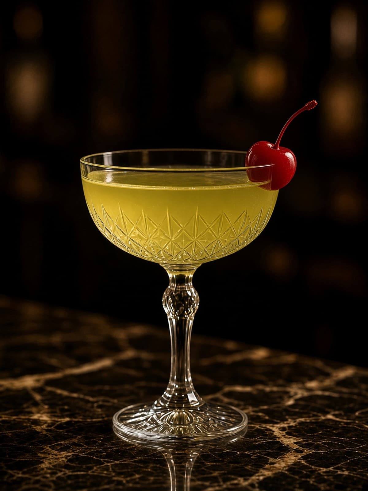 Bijou cocktail in coupe with orange twist