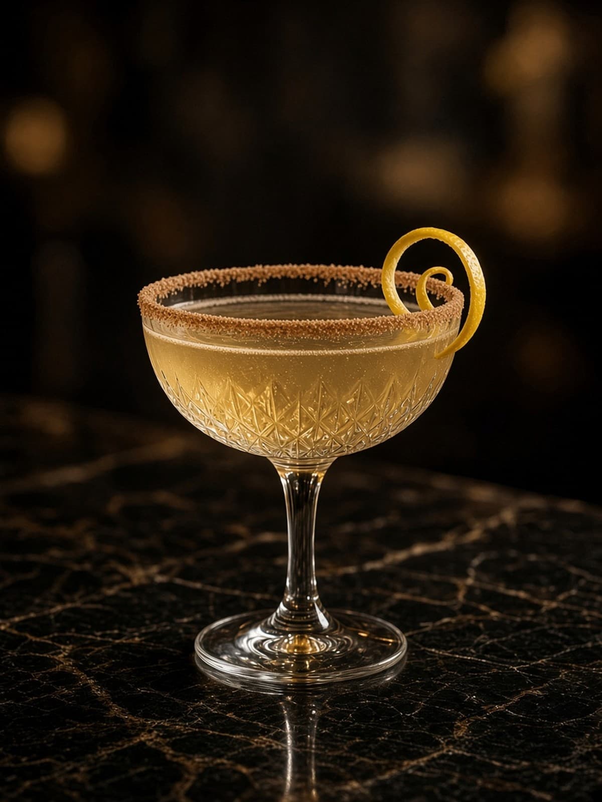 Cable Car cocktail in coupe with orange twist