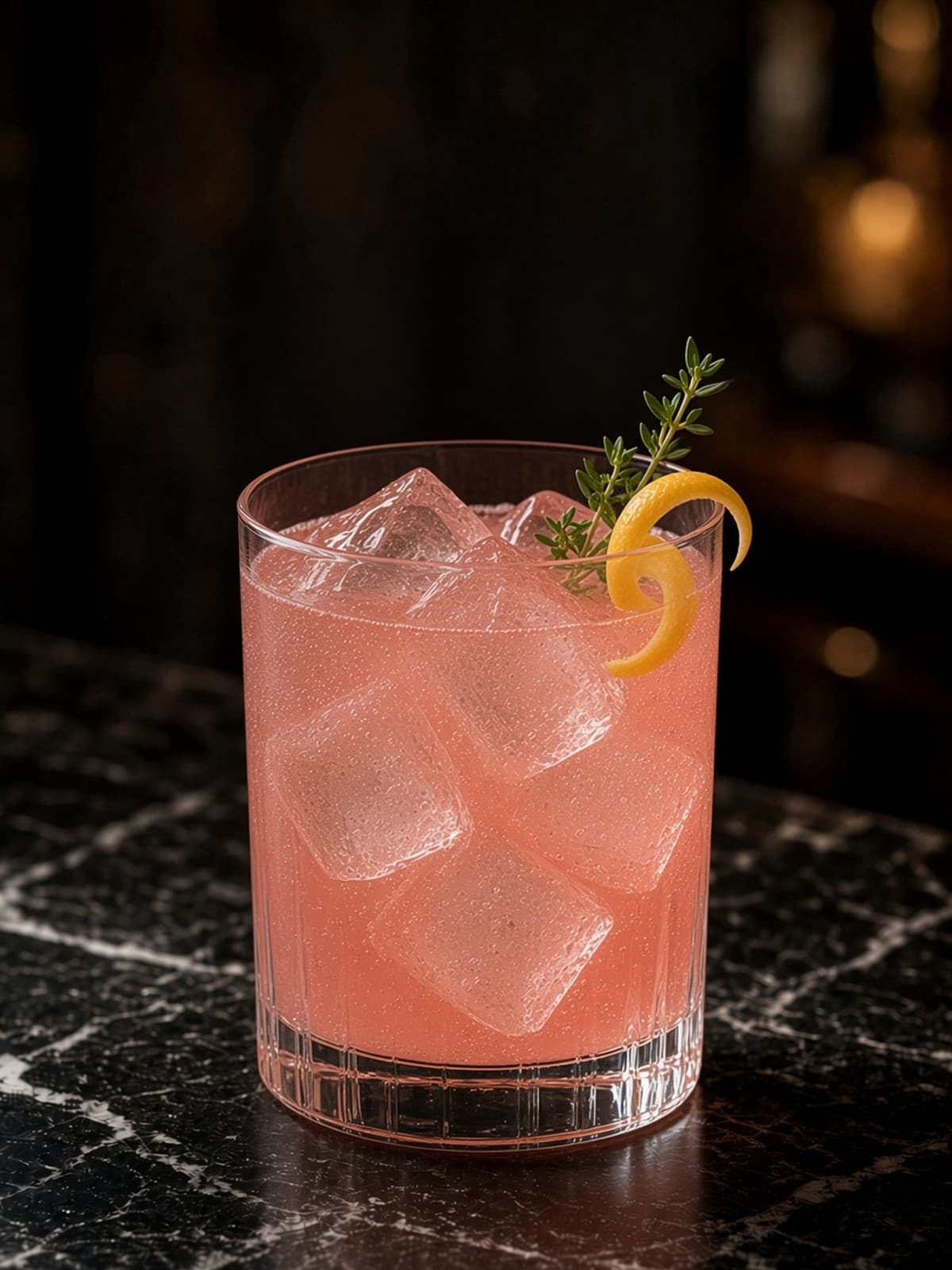 Cocchi Rosa Spritz cocktail in rocks with lime wheel