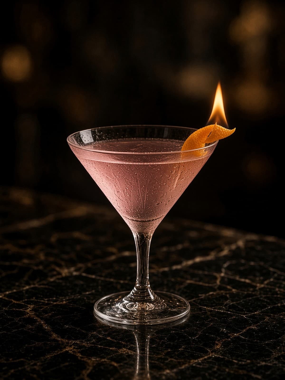 Cosmopolitan cocktail in cocktail with lime wheel