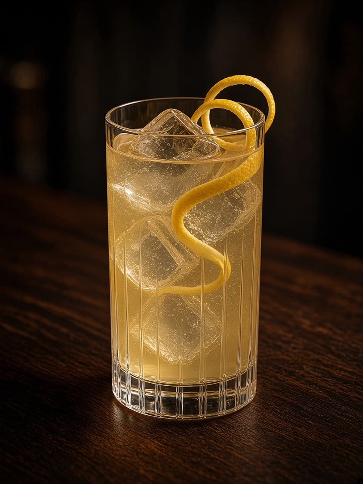 Horse's Neck cocktail in highball with citrus twist