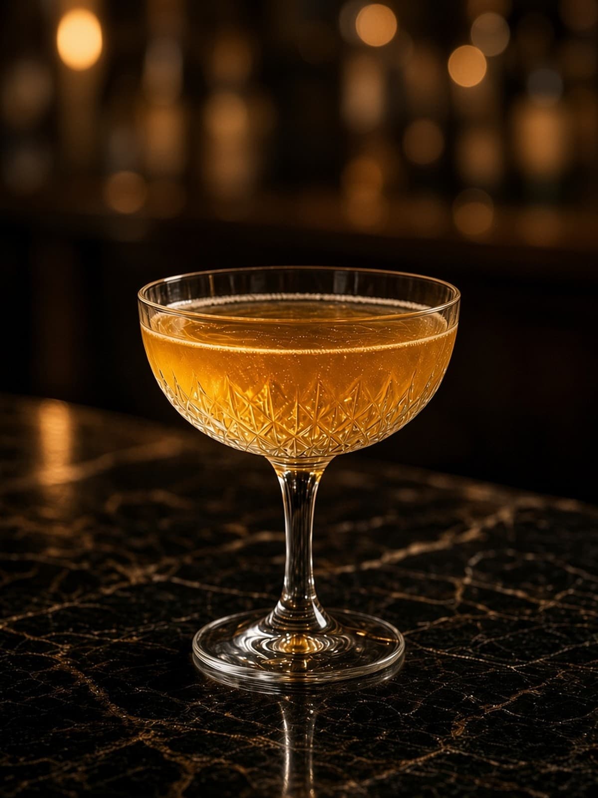 Naked and Famous cocktail in coupe with lime wheel
