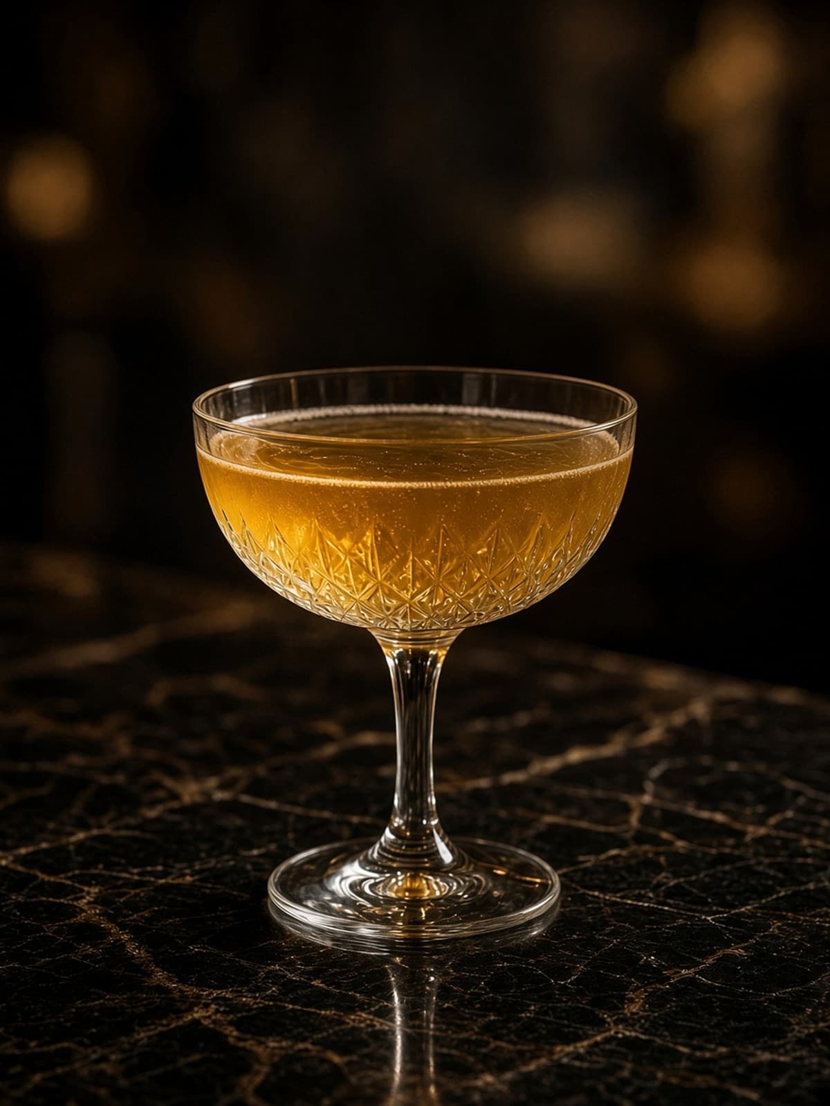 Paper Plane cocktail in coupe with lemon wheel