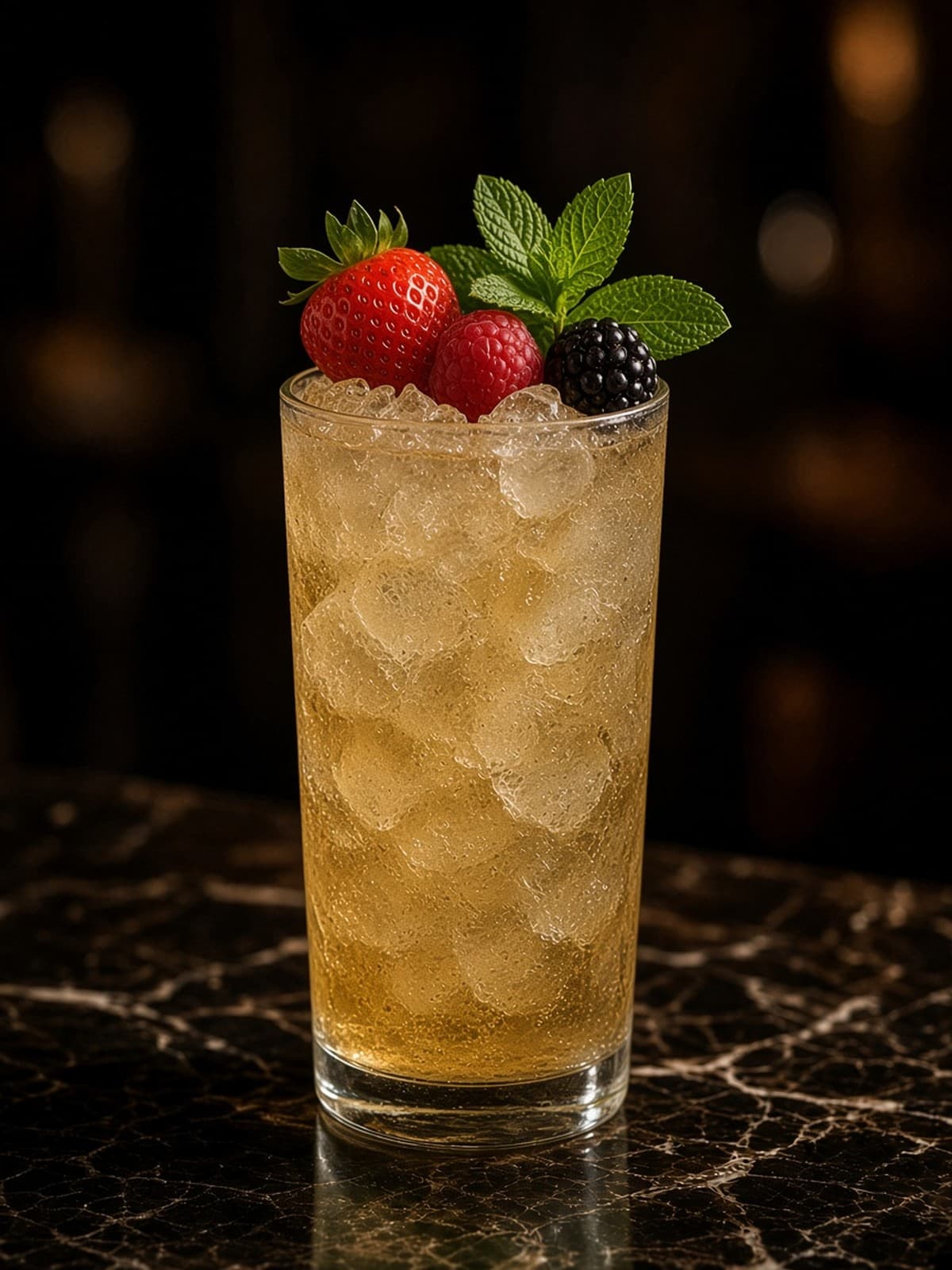 Sherry Cobbler cocktail in collins with orange twist