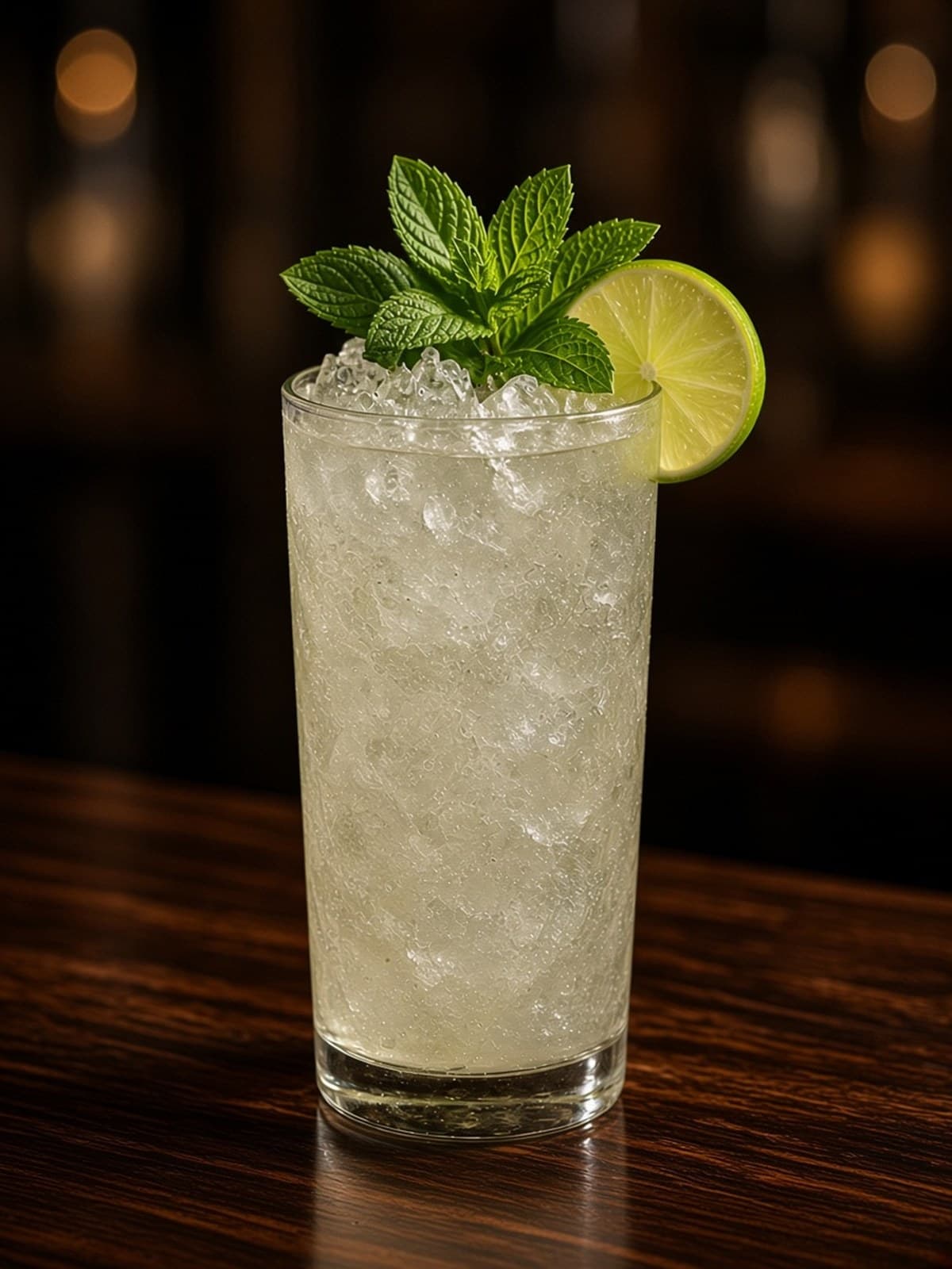 Virgin Mojito cocktail in highball with fresh mint sprig